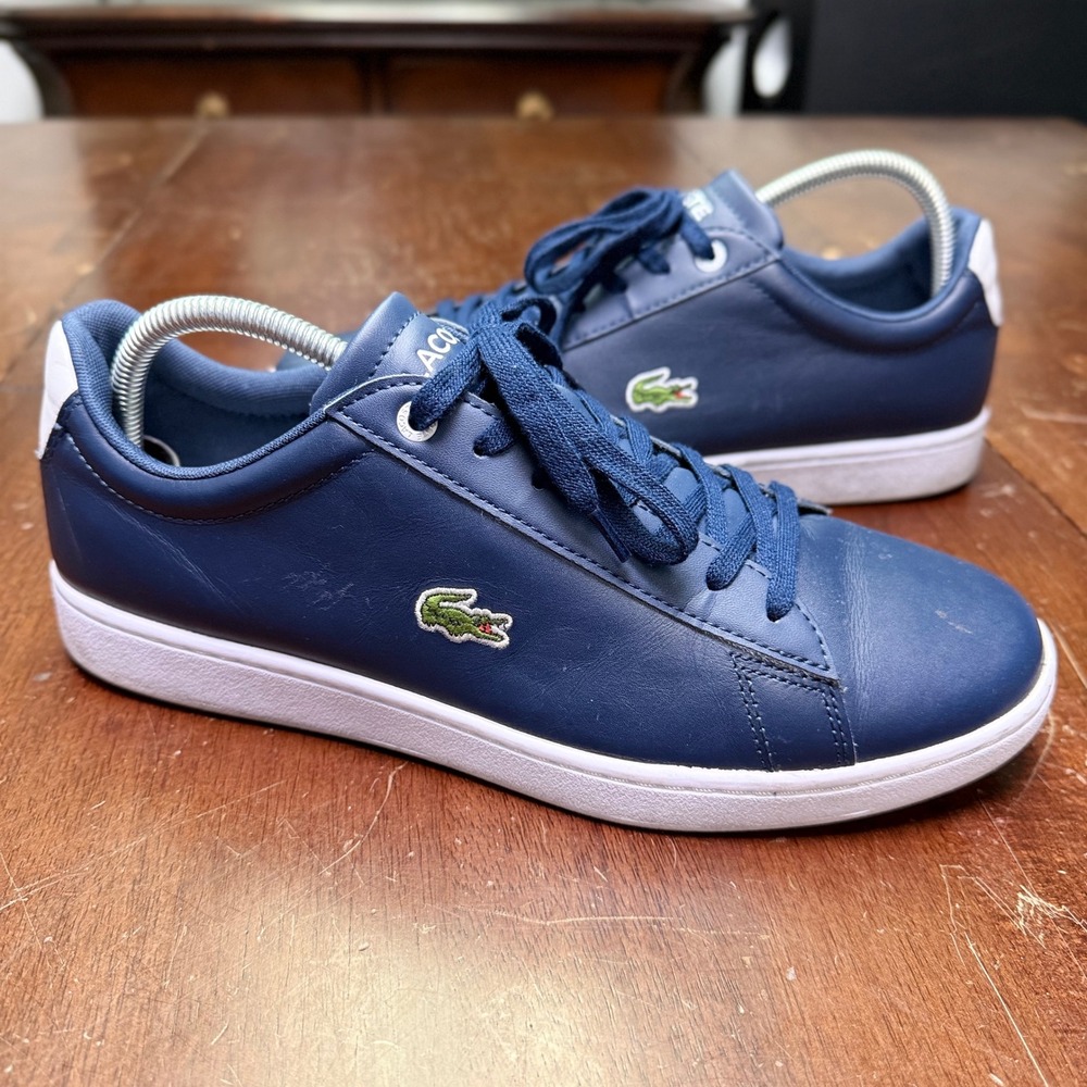 Lacoste Hydez 118 Sneakers Mens 10 Navy Blue Leather Low Top 7-35SPM0043092